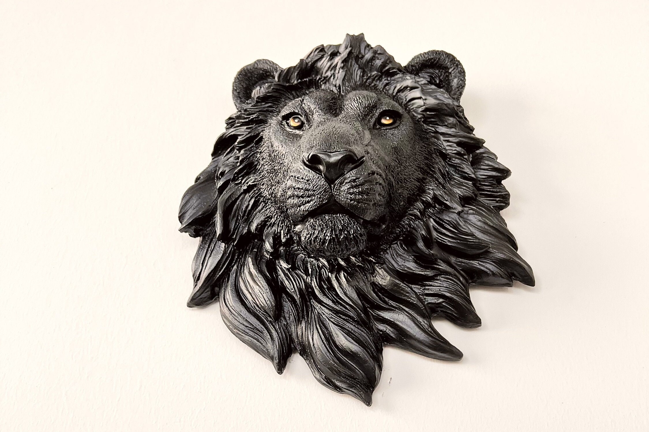 Black Lion Wall Decor / Lion Head Wall Decor / Animal Figurine Etsy