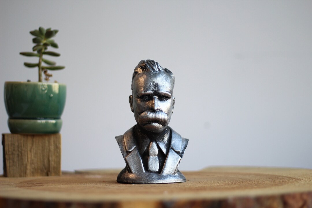 Buste De Friedrich Nietzsche - Sculpture Philosophique 15 Cm Pour Bibliothèque Et Bureau