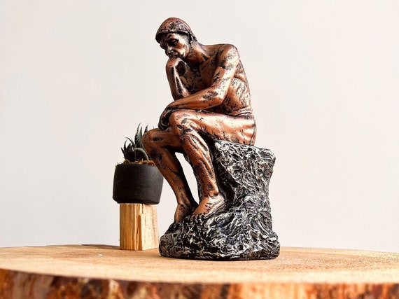 Bronze Thinker Statue: Home Art Decor Sculpture