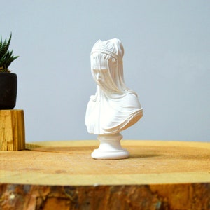 Minimal Veiled Lady Bust Statue: Marble Dust Sculpture, Home Decor - Etsy