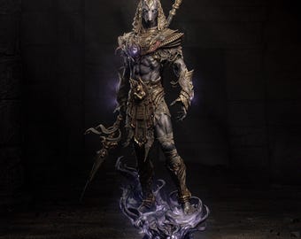 Mythic Egyptian God Anubis / Hand-Painted Resin Statue / Fan-Made Custom Collectible