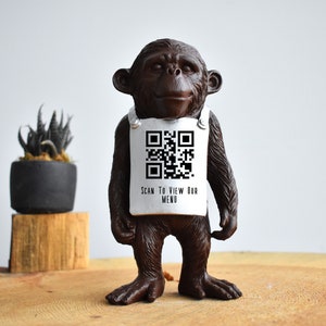 Customizable QR Code Scan, Customizable Kitchen Decor, Gift, Restaurant, Hotel, Bar, Home Decor, Personalized Avatar, Orangutan Figurine