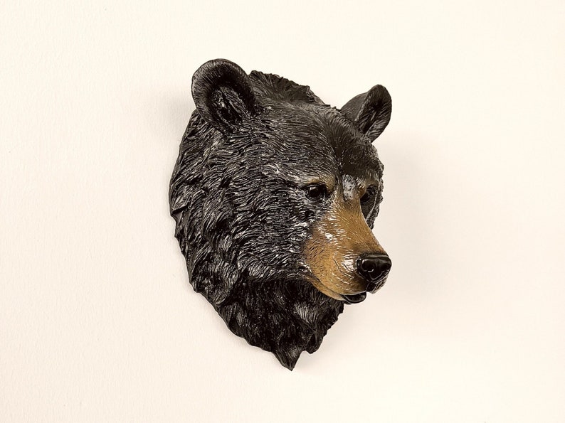 Black Brown Bear Wall Decor / Bear Head Wall Decor / Animal Etsy