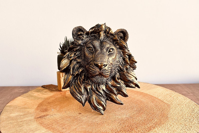 Lion Wall Decor Lion Head Wall Decor Lion Sculpture Animal Etsy