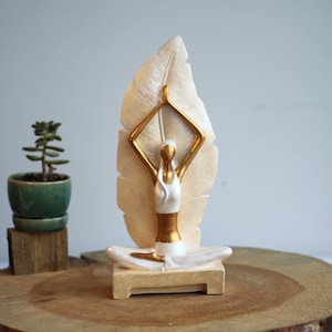 Big Woman Yoga Statue - Woman Meditating in Upward Salute Pose Statue