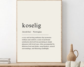 Koselig Definition Print, Norwegian Definition Print, Norwegian Decor, Scandinavian Decor, Koselig Print - DIGITAL DOWNLOAD