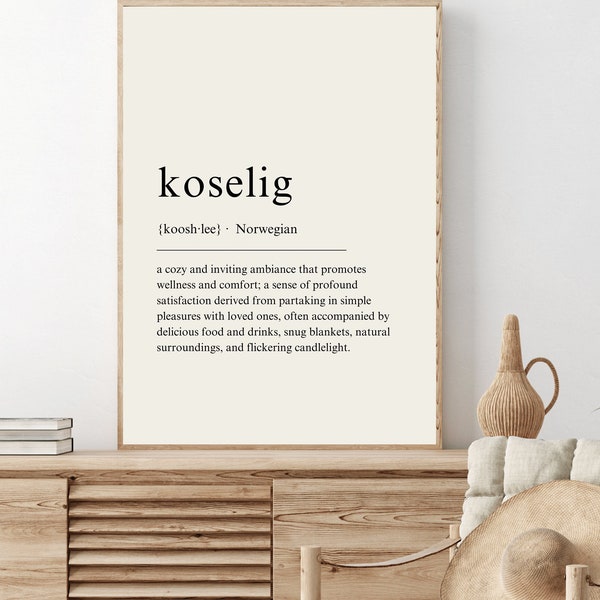 Koselig Definition Print, Norwegian Definition Print, Norwegian Decor, Scandinavian Decor, Koselig Print - DIGITAL DOWNLOAD