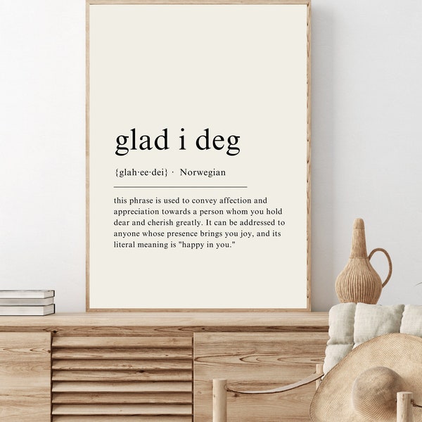 Glad i deg Norwegian, Norway Print, Norwegian Decor, Norway Gift - DIGITAL DOWNLOAD