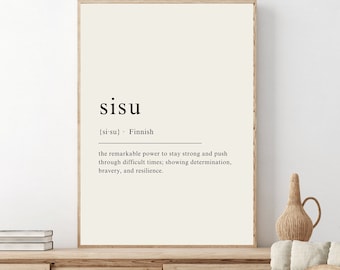 Sisu Definition Print, Nordic print, Sisu Sign, Finnish Definition Print - DIGITAL DOWNLOAD