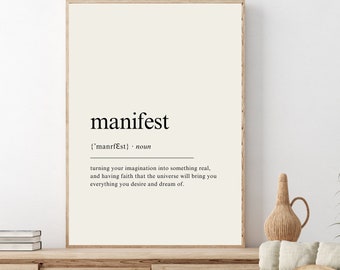 Manifested Definition MANIFEST DEFINITION MEANING | Printable Wall Art | Law of Attraction ...