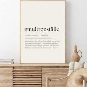 Smultronställe Definition Print, Schwedische Definition Print, Smultronstalle - DIGITAL DOWNLOAD
