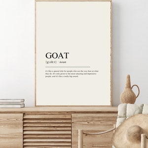 GOAT Definition, Wall Art Prints, GOAT Quote Print, Wall Decor, gifts for her, Minimalist Print Modern Wall Art - digital DOWNLOAD