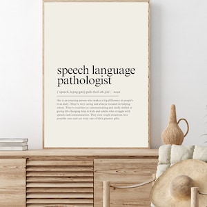 Speech Language Pathologist Definition Print, Speech Pathologist gift, graduation gift, Speech Language Therapist Gift, - DIGITAL DOWNLOAD