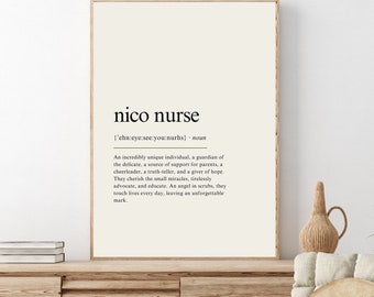 NICU Impresión de definición de enfermera, cartel de enfermera, regalo de enfermera de UCI neonatal, regalo de cumpleaños regalo único de graduación de enfermera - DESCARGA DIGITAL