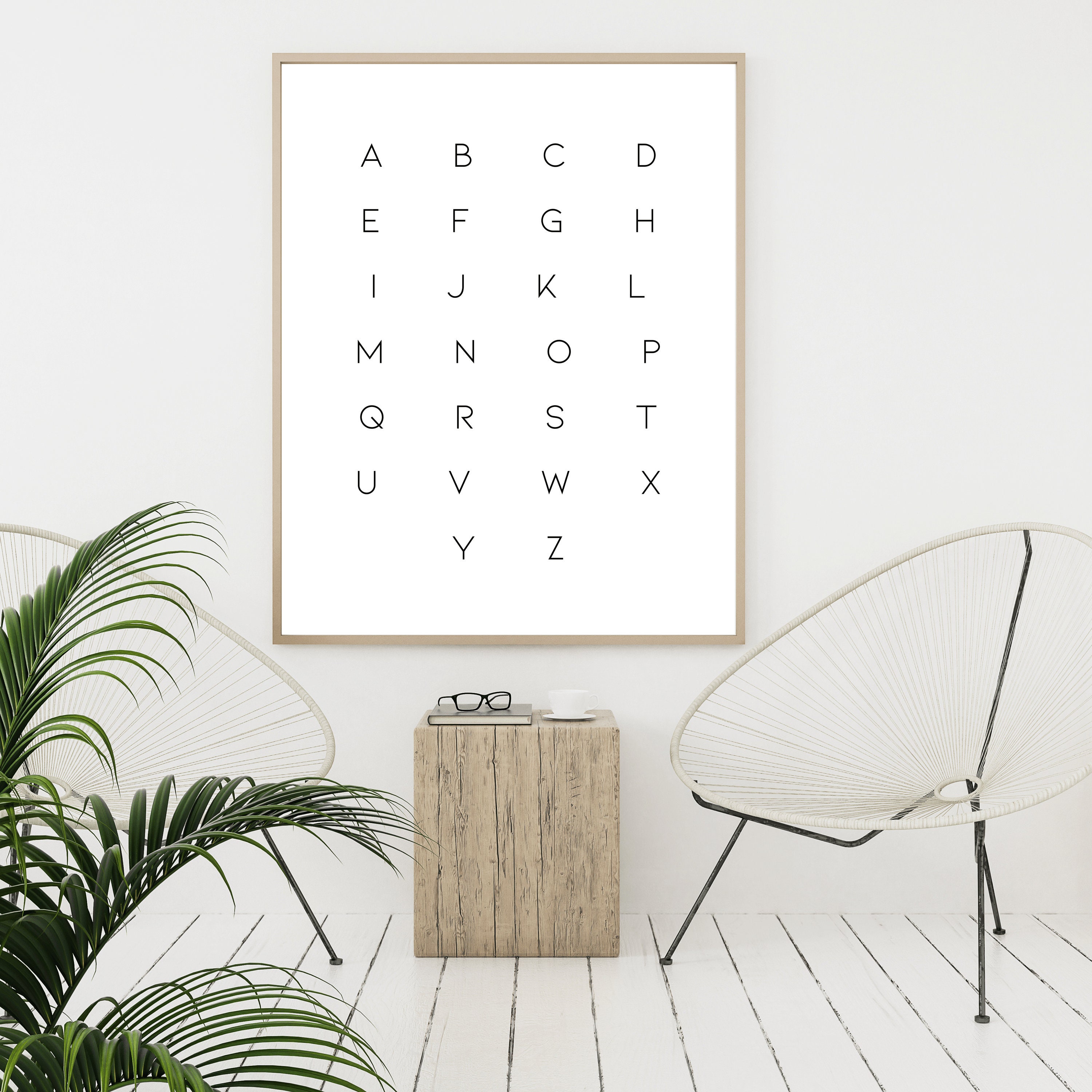 ABC Simple Poster, 123 Print, Alphabet Poster, Educational Wall Art ...