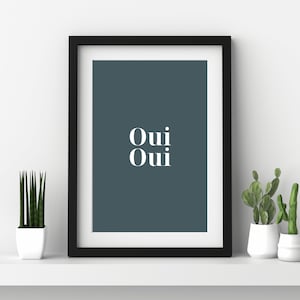 OUI OUI Wall art, Set of 10 Bathroom Decor, Living Room art, French Wall Art, 10 different colors, Digital Download