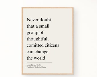 West Wing poster - Josiah Bartlett, president poster, quotes, print, Martin Sheen wall art, Digital Download