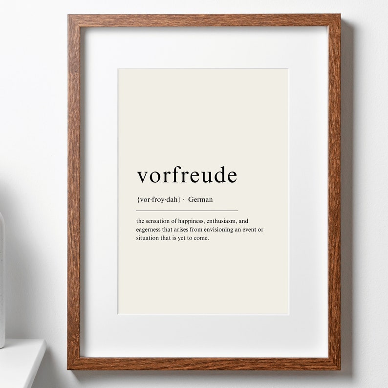 Vorfreude German Definition Printable, German Definition Print, German Wall Art, Germany Gifts