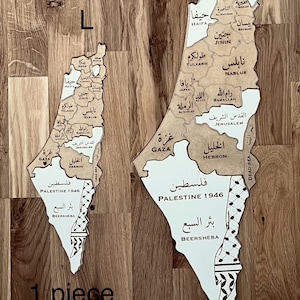 Holzkarte von Palästina Einzigartiges Wanddekor Unterstützen Sie Palästina Gazastreifen Kofia-Palästina-Schal Jerusalem Geschenk für Ramadan Bild 7