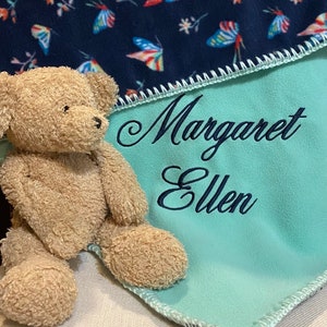 Fleece, Personalized, Machine Embroidered Baby Blanket