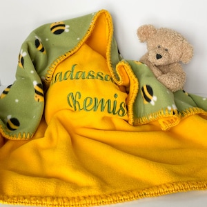Fleece, Personalized, Machine Embroidered Baby Blanket