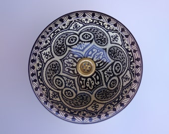 Évier en céramique marocaine, Évier de salle de bain et de cuisine, Lavabo fait à la main et peint à la main, Décoration intérieure.