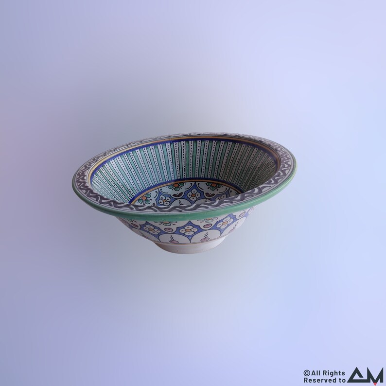 Moroccan ceramic sink, Bathroom and kitchen sink, Handmade and hand painted sink, Home decor. image 2