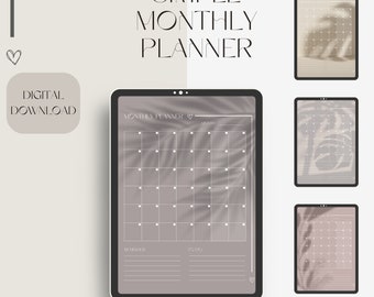 Undated Monthly Planner, Printable Monthly Landscape, Dijital Monthly Planner, Easy Monthly Planner, Monthly Planner Page, 2024 Planner