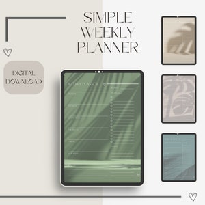 Weekly Planner Printable Landscape, Simple Weekly Planner, Minimalist Weekly Schedule, Printable Weekly Planner, Digital Weekly Planner