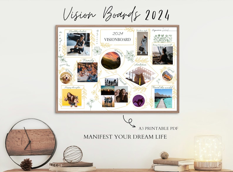 2025 Vision Board Bundle Printable Vision Board 2025 Dream Etsy