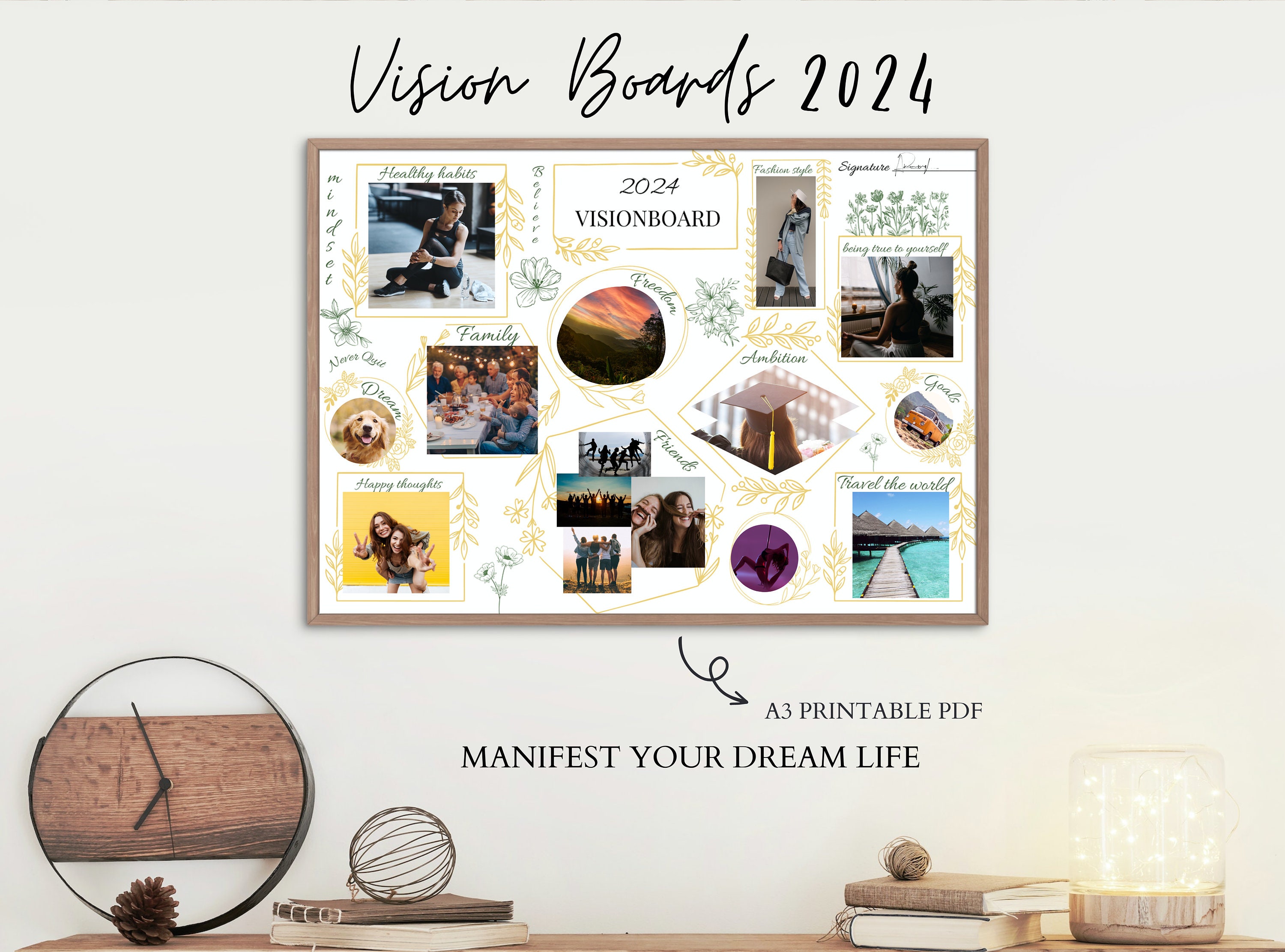 2024 Vision Board Kit Printable Vision Board 2024 Dream Etsy UK