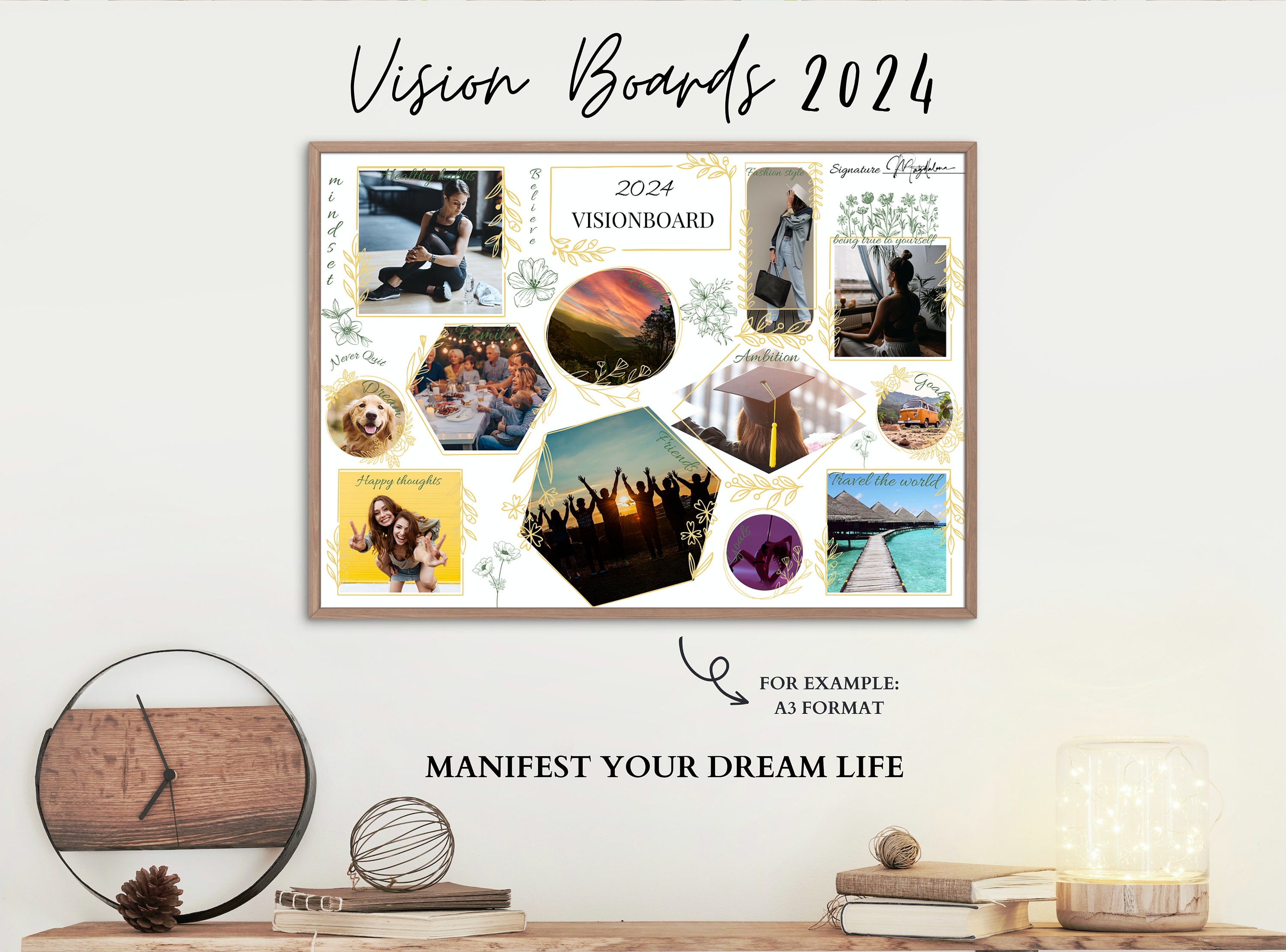 2024 Vision Board Template: A Gift for Manifesting Your Dreams