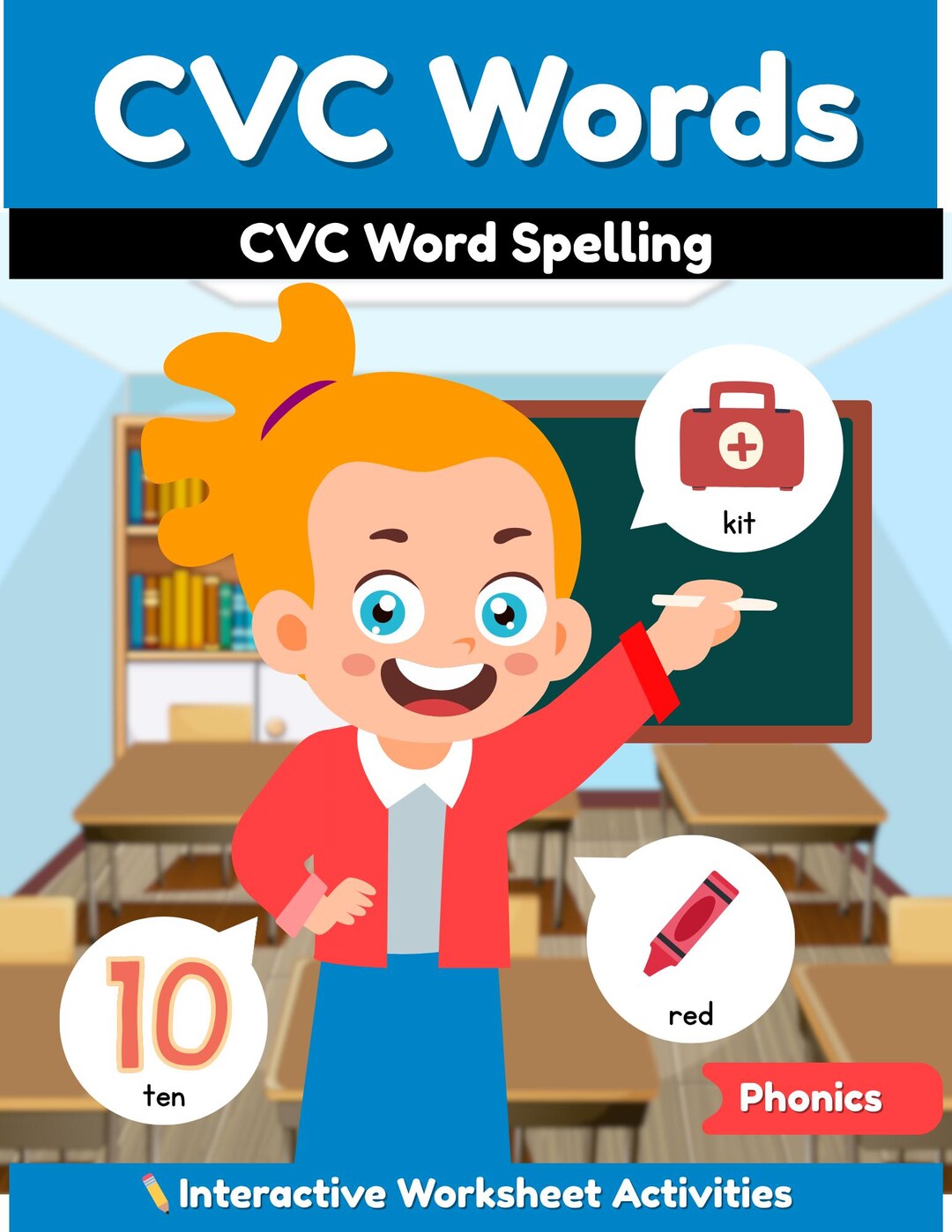 CVC Words Spelling Workbook Printable PDF | Kindergarten Phonics