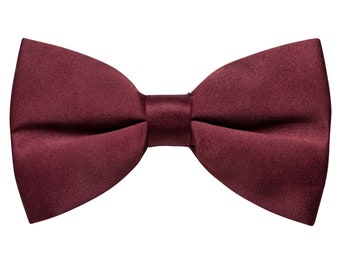 Burgundy Men's Bow Tie, Formal Tuxedo Suit Bowtie, Adjustable Neck, Pre-Tied Wedding, Graduations, Work Events. Bordeaux, Maroon, Claret red