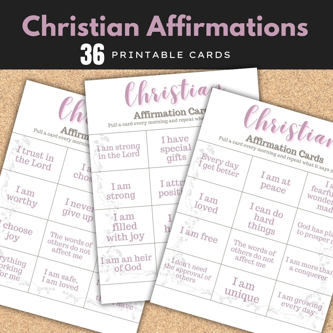 Christian Printable Affirmation Cards Positive Affirmation - Etsy