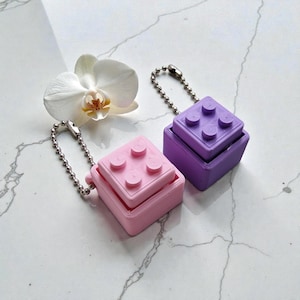 Llavero sensorial con clicker, juguete antiestrés inspirado en ladrillos impresos en 3D, juguete antiestrés para oficina, juguete de escritorio