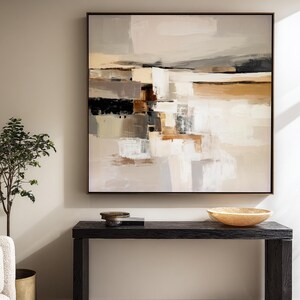 Beige Abstract Modern Wall Art, Contemporary Neutral Canvas Print for Living Room, Minimalist Home Decor, Wall Art Prints