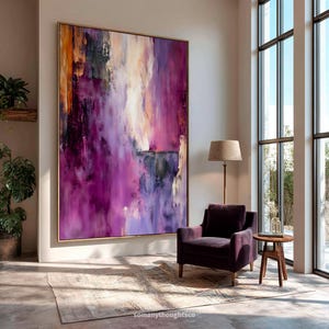 Abstract Wall Art, Purple and Orange Palette, Fine Art Print, for Living Room and Bedroom, Modern Home Style, Wall Art Prints