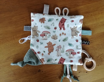Baby crinkle toy teething ring / crinkle toy / personalized crinkle toy / cuddly toy / handmade / gift for birth, christening, or baby shower