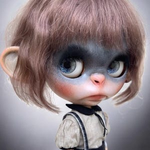 Custom Blythe Doll OOAK | Moxie from the Monkeyverse | Original Takara Base | Fully Hand-Sculpted Fantasy Art Doll | Collectible Gift