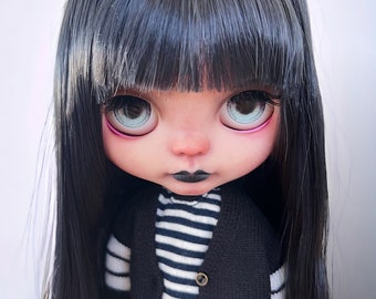 Will be available Soon!!!! Wednesday Addams custom Blythe doll.  Special price ooak doll with extra accessories.