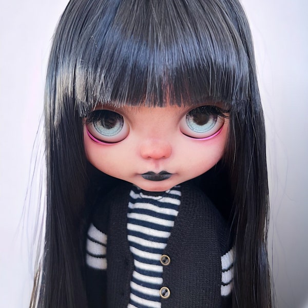 Will be available Soon!!!! Wednesday Addams custom Blythe doll.  Special price ooak doll with extra accessories.