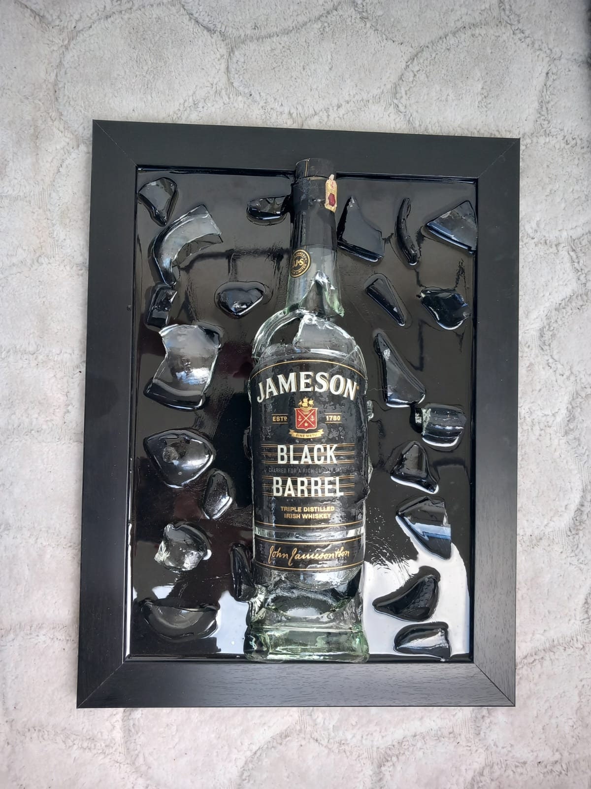 Jameson Glass Painting / Broken Glass Painting / Epoxy Frame / Etsy