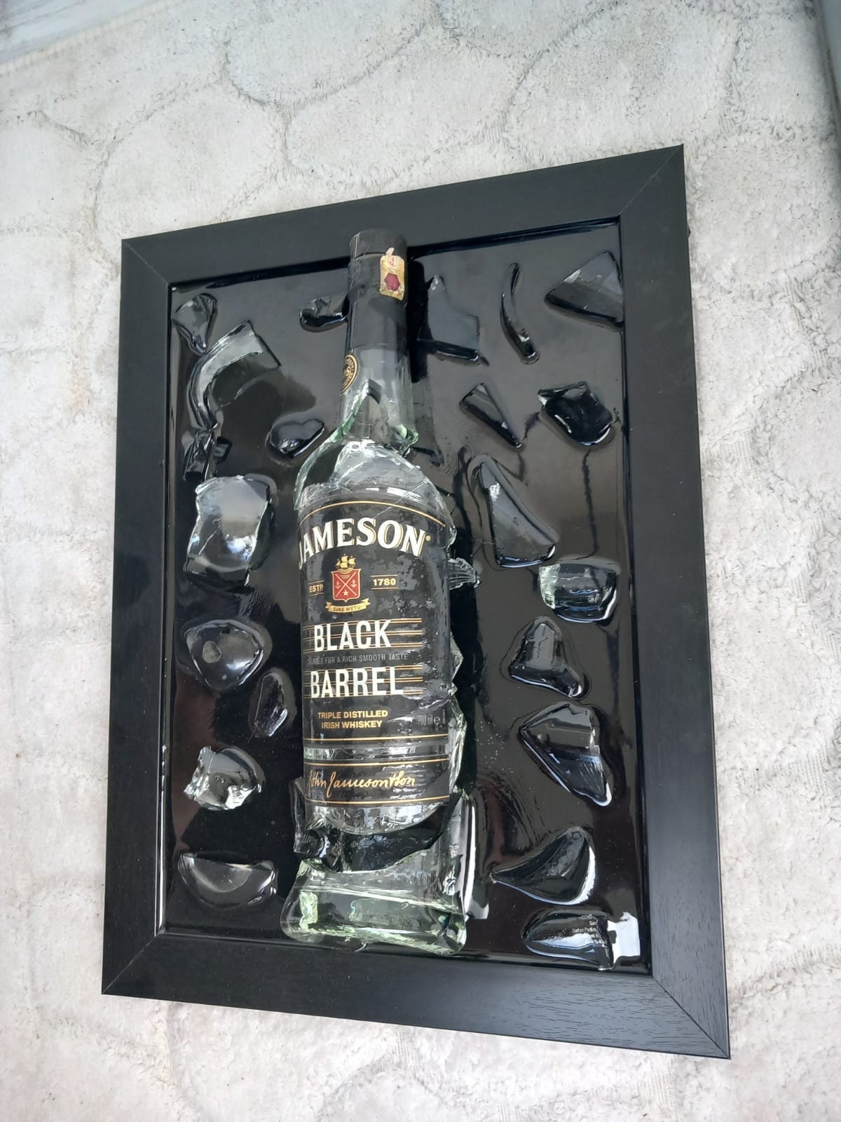 Jameson Glass Painting / Broken Glass Painting / Epoxy Frame / Etsy