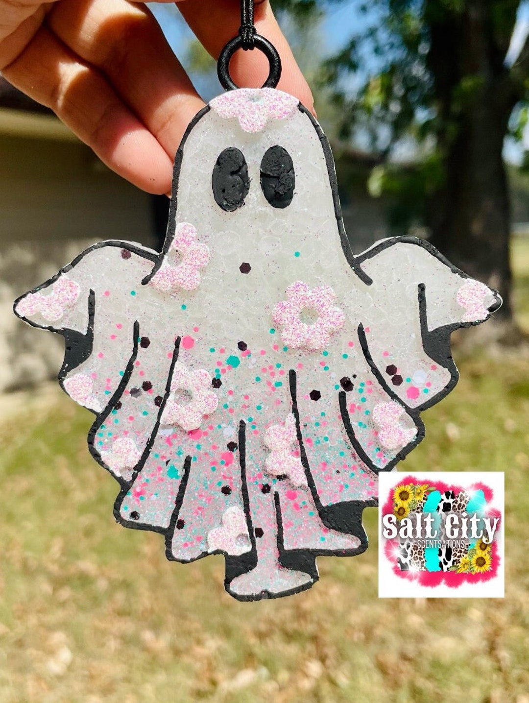 Ghost Car Freshie Flower Ghost Retro Etsy