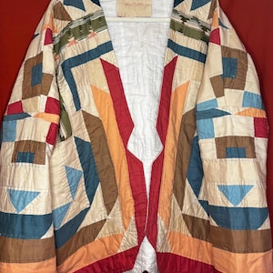 Sedona- Vintage Quilt Coat  | Handmade Upcycled Jacket | 1980s–90s Southwestern Patchwork Quilt | One of a Kind Textile Art size M to XXL
