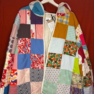 Vintage Quilt Coat "Elizabeth" | Handmade Patchwork Jacket, 1960s Textile Art (S-XL)