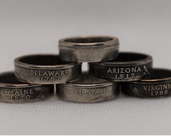 State Quarter Rings - State Rings - Coin Rings