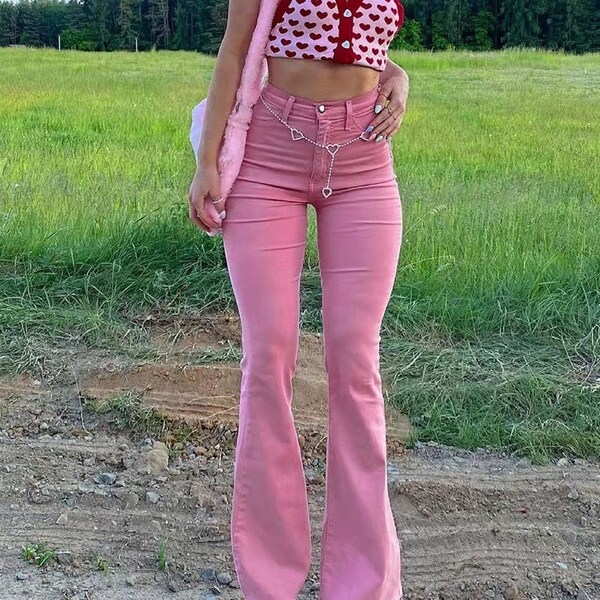 Pink Jeans Etsy
