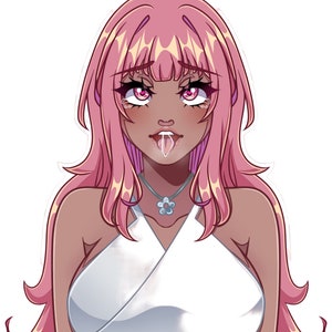 Ahegao Ebony Waifu Lewd Anime Sticker